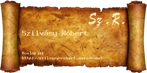 Szilvásy Róbert névjegykártya