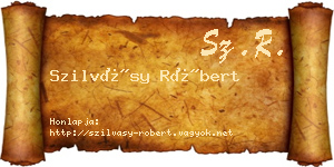 Szilvásy Róbert névjegykártya