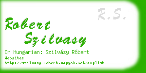 robert szilvasy business card