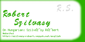 robert szilvasy business card